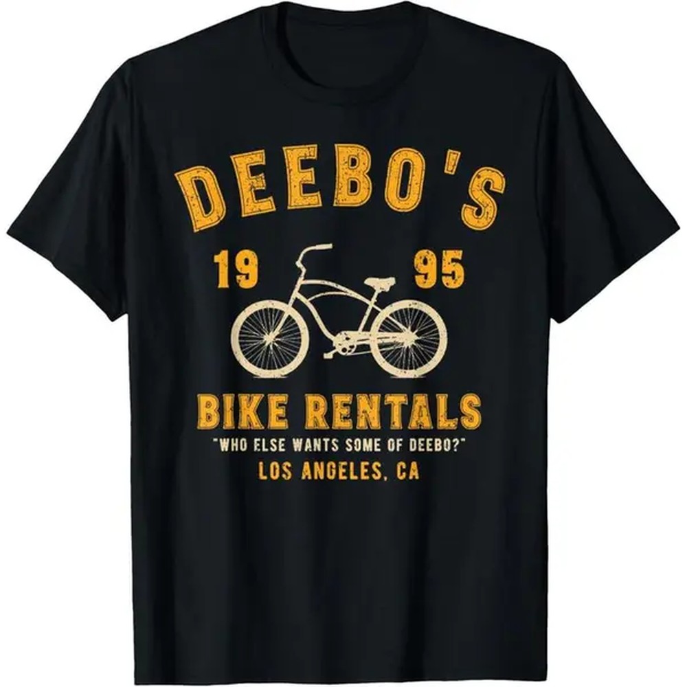 Vintage Fashion Fabrics - เสื้อยืดแขนสั้นผู้ชายสไตล์วินเทจ Deebo's Bike Rentals ผ้าฝ้าย ระบายอากาศได้ดี