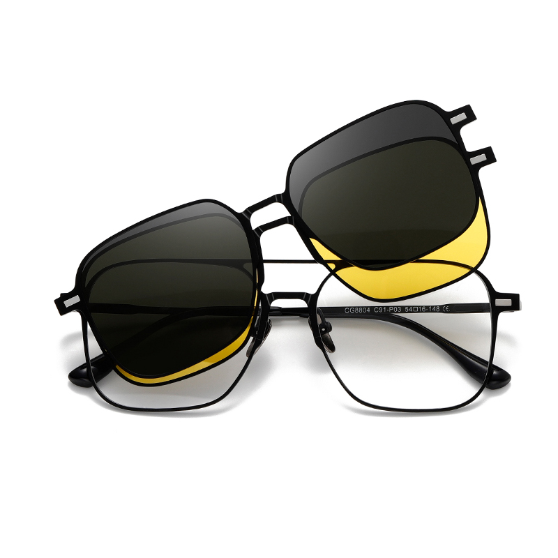 Vintage Fashion Luxury - แว่นกันแดดโพลาไรซ์แบบหนีบสำหรับผู้ชาย แว่นตาป้องกันแสงกลางคืนสำหรับผู้หญิง แบรนด์หรูหรา วินเทจ แว่นสายตาสั้น แว่นตาสำหรับผู้มีปัญหาสายตา
