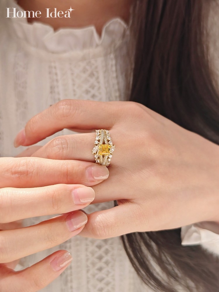 Vintage Fashion Ideas - แหวนเงินแท้ S925 สไตล์วินเทจสำหรับผู้หญิง ประดับเพชรระยิบระยับ ดีไซน์สวยงาม เหมาะสำหรับงานปาร์ตี้