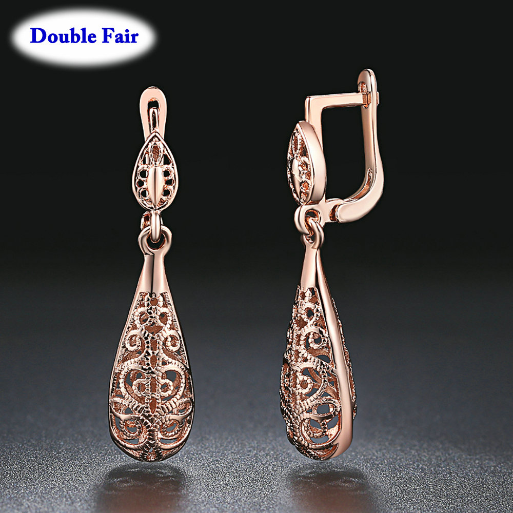 Vintage Fashion Faire - สไตล์ชาติพันธุ์ Vintage Waterdrop ต่างหู Rose Gold