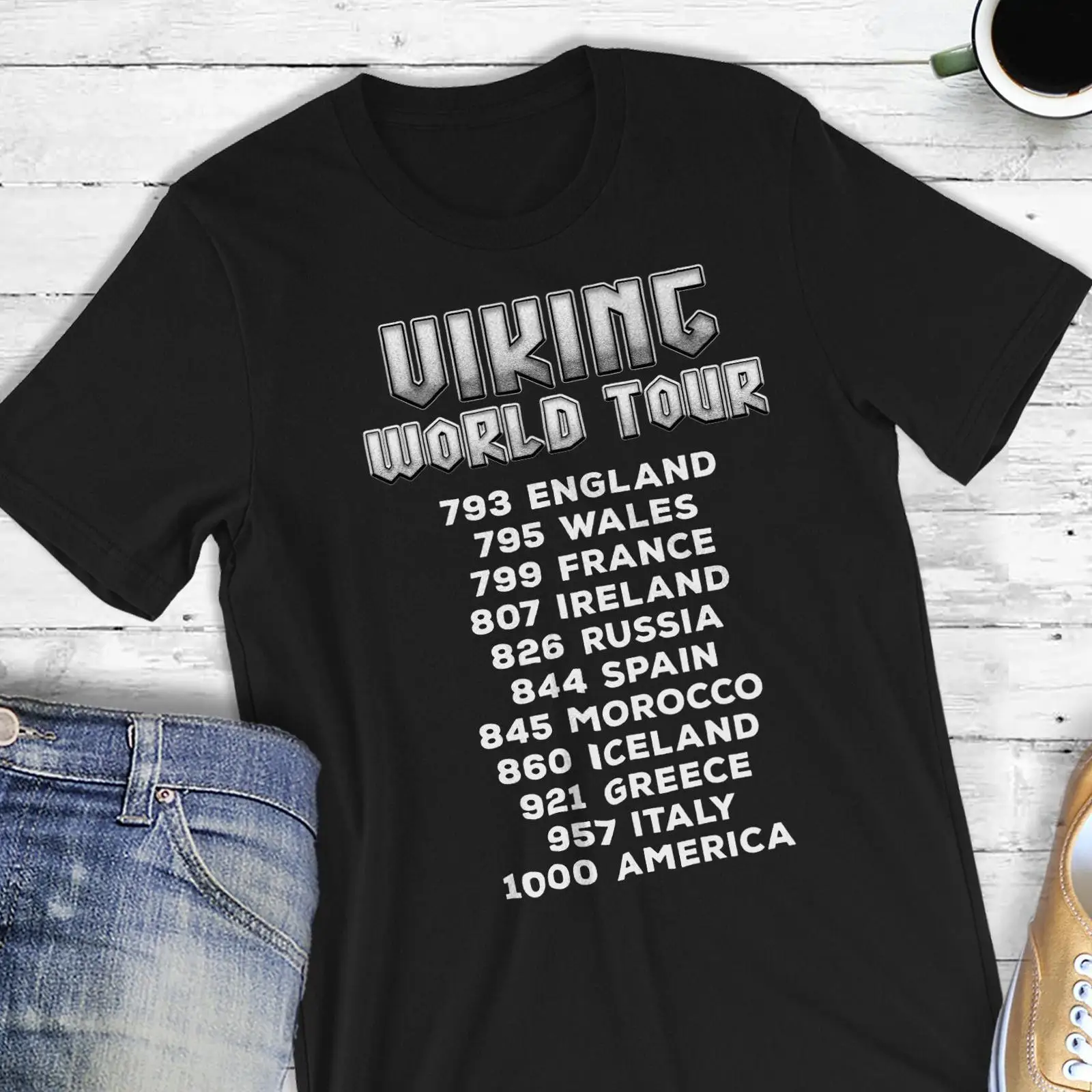 Vintage Fashion History - เสื้อยืด Viking World Tour ตำนานเทพนอร์ส ประวัติศาสตร์สแกนดิเนเวีย