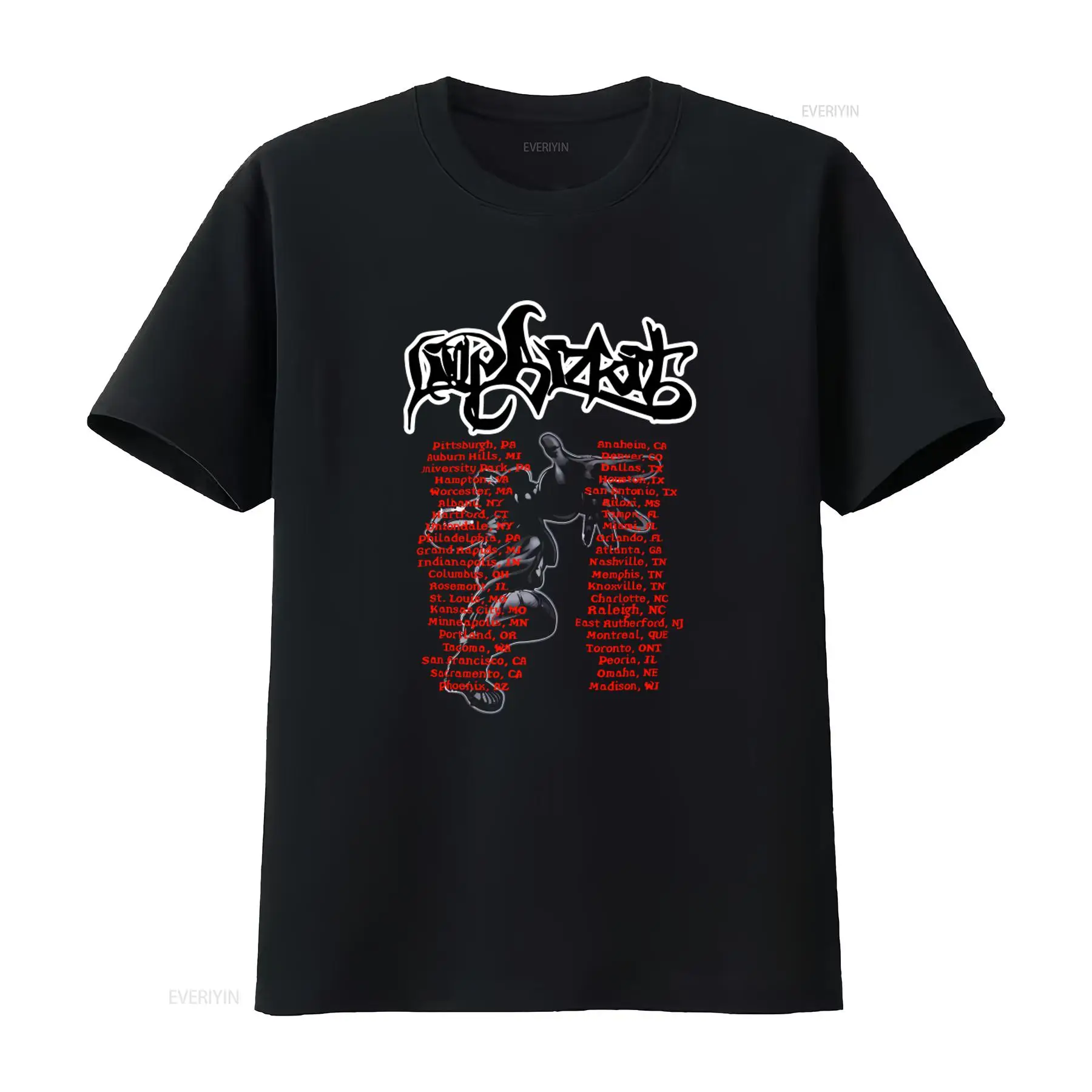 Vintage Fashion Ideas - เสื้อยืดผ้าฝ้ายสีดำ Limp Bizkit Band Tour ไอเดียสุดพิเศษสำหรับแฟนๆ