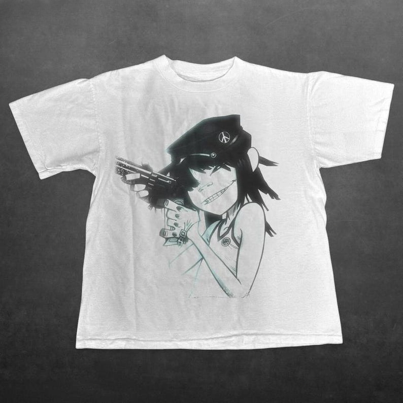 Vintage Fashion For Sale - เสื้อยืดวง Gorillaz สไตล์วินเทจ ลดราคาสุดฮอตช่วงซัมเมอร์ เสื้อยืดแฟชั่นฮิปฮอป สตรีทแวร์