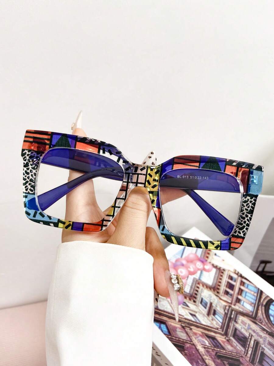แว่นตาแฟชั่นกรอบใหญ่ลายดอกไม้ส - Vintage Fashion Prints บทวิจารณ์และราคา