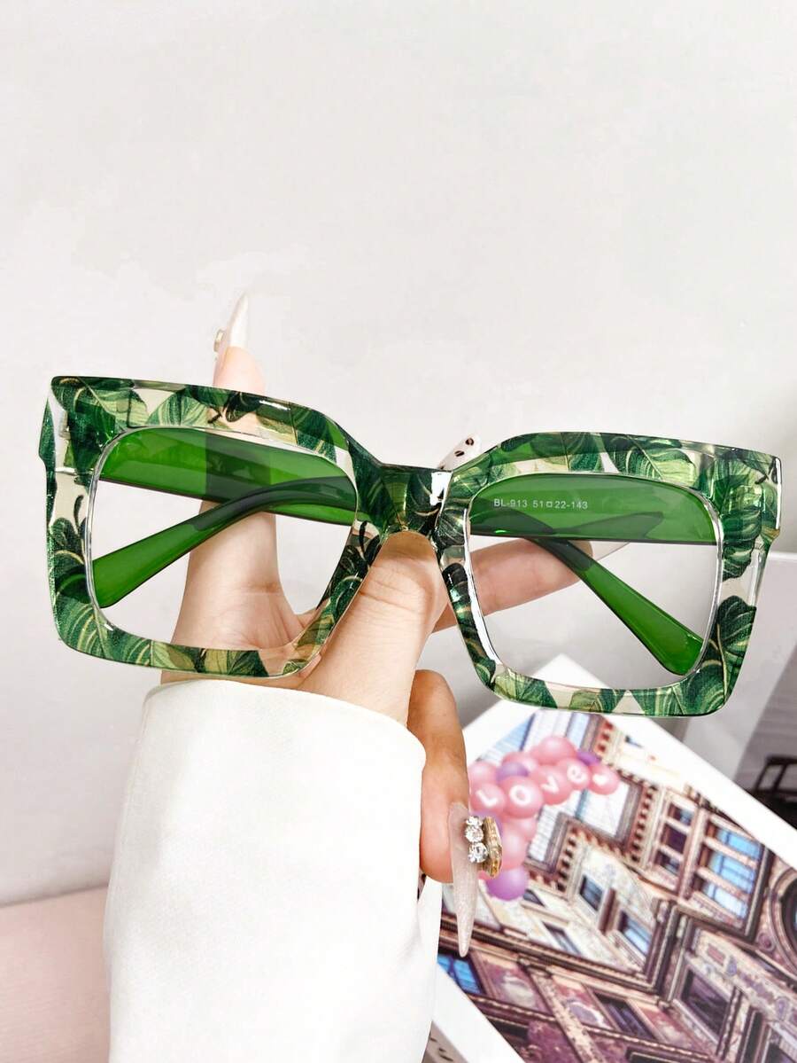 แว่นตาแฟชั่นกรอบใหญ่ลายดอกไม้ส - Vintage Fashion Prints บทวิจารณ์และราคา