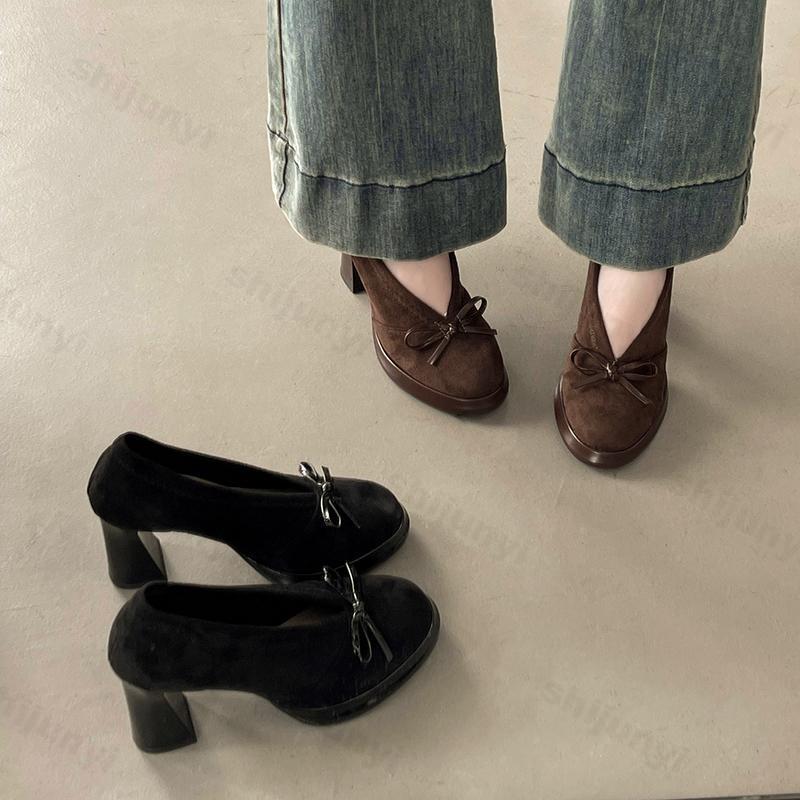 รองเท้าส้นสูงผู้หญิง ฤดูใบไม้ผ - Vintage Fashion Luxury บทวิจารณ์และราคา