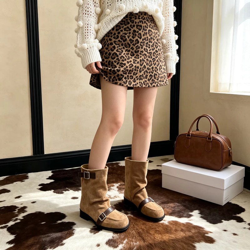 รองเท้าบูทข้อสั้นผู้หญิงแบบรูด - Vintage Fashion Prints บทวิจารณ์และราคา