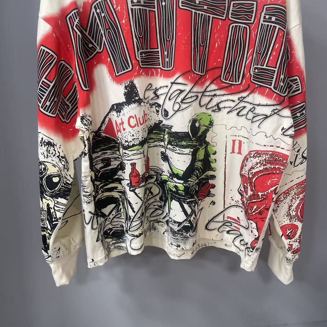 เสื้อยืดแขนยาวดีไซน์เนอร์คุณภา - Vintage Fashion Prints บทวิจารณ์และราคา