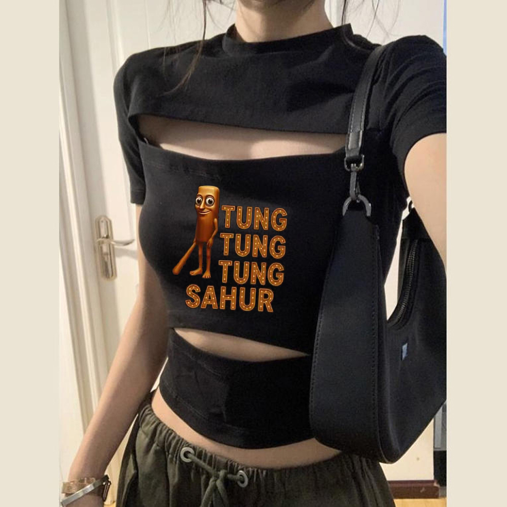 เสื้อครอปท็อป Tung Tung Sahur  - Vintage Fashion For Sale บทวิจารณ์และราคา