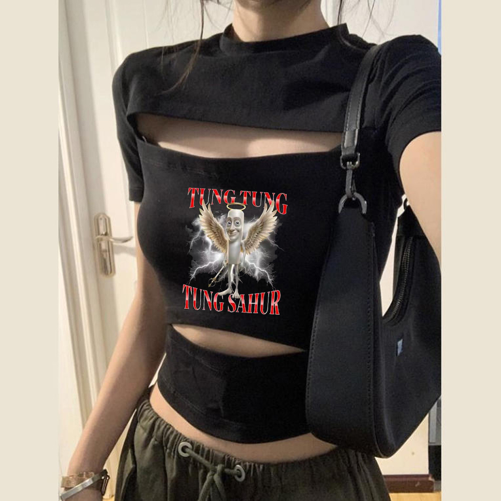 เสื้อครอปท็อป Tung Tung Sahur  - Vintage Fashion For Sale บทวิจารณ์และราคา