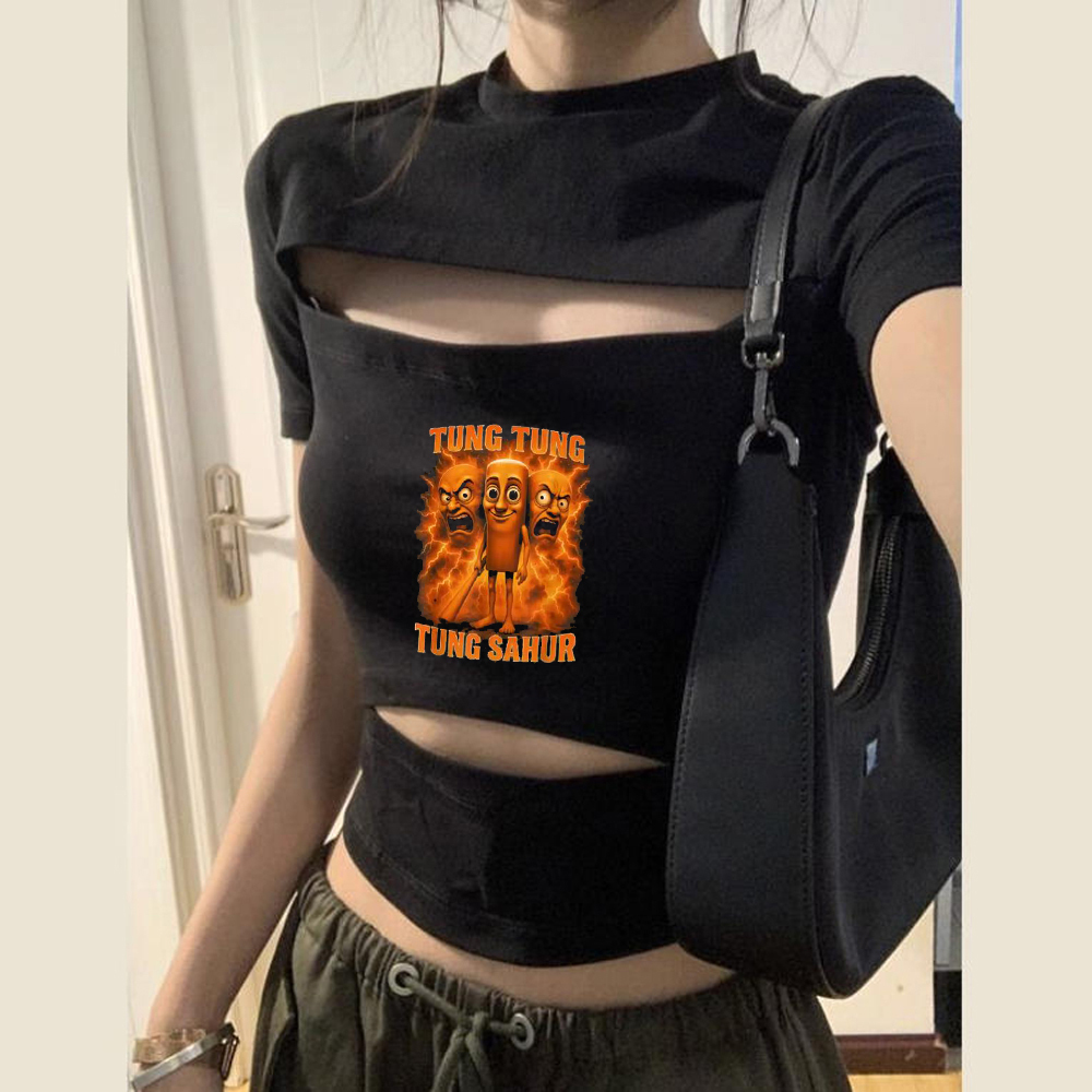เสื้อครอปท็อป Tung Tung Sahur  - Vintage Fashion For Sale บทวิจารณ์และราคา
