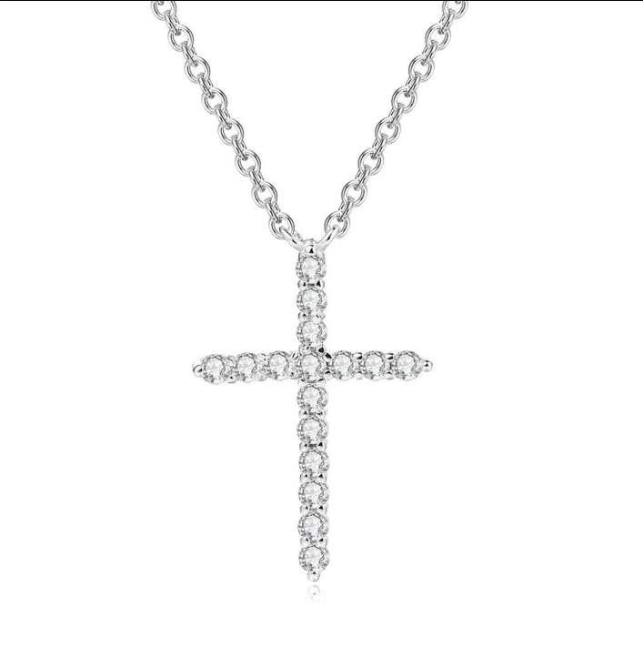 เงินสี Cross จี้สร้อยคอ Vintag - Vintage Fashion Faire บทวิจารณ์และราคา