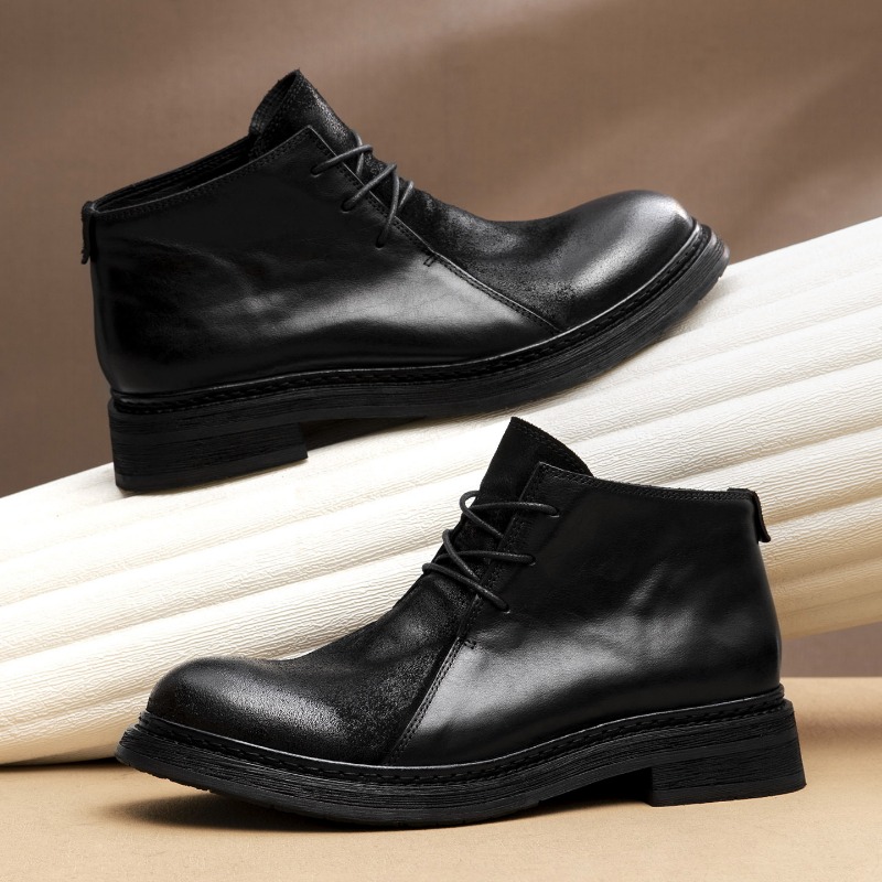 รองเท้าบูทหนังแท้สไตล์วินเทจสำ - Vintage Fashion Luxury บทวิจารณ์และราคา