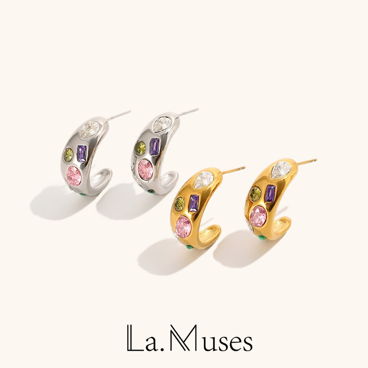 ก. Muses เรขาคณิตสีเพทายดวงจัน - Vintage Fashion La บทวิจารณ์และราคา
