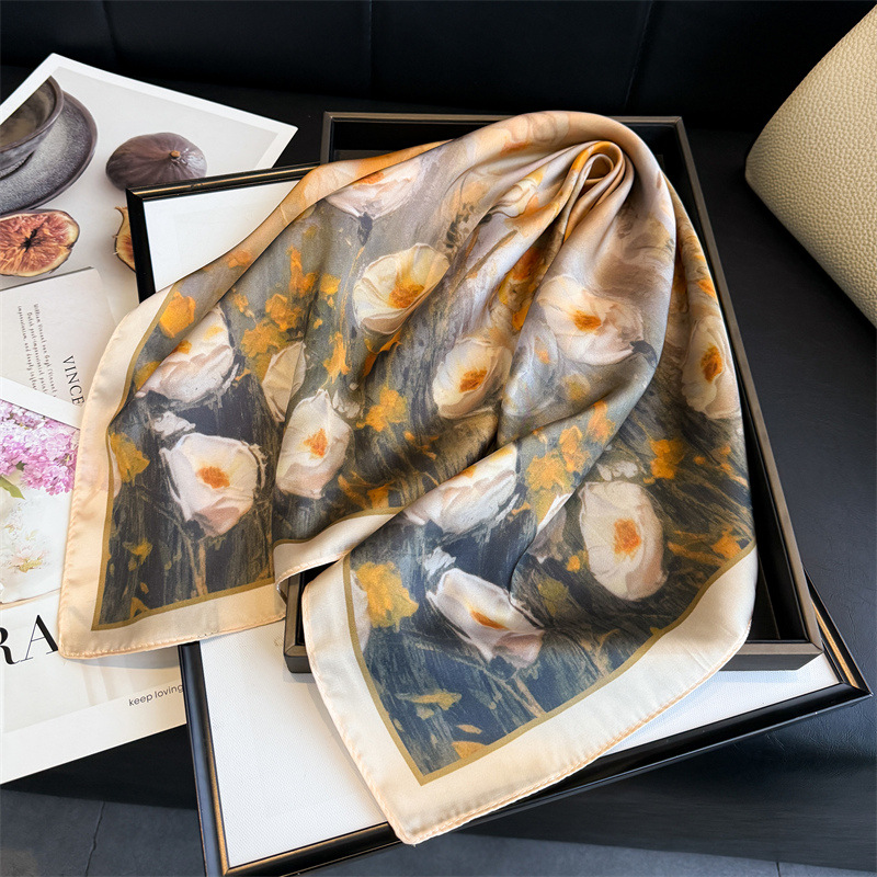 ผ้าพันคอซาตินลายดอกโบตั๋นสไตล์ - Vintage Fashion Exhibition บทวิจารณ์และราคา