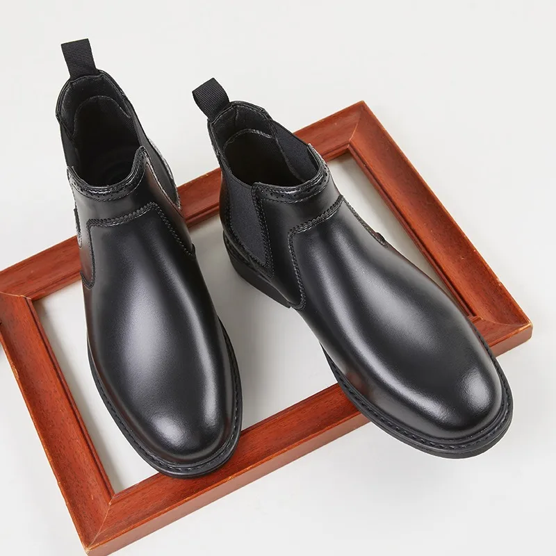รองเท้าบูทหนังผู้ชายสไตล์วินเท - Vintage Fashion Luxury บทวิจารณ์และราคา