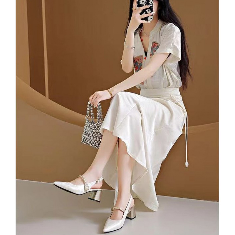 รองเท้าส้นตึกแบบสวมเปิดส้น ปลา - Vintage Fashion Prints บทวิจารณ์และราคา
